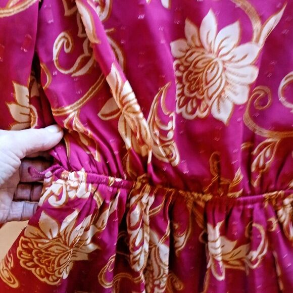 Flying Tomato Red Dress with Belt and a Button Back, Boho, Minimalist or Casual. - Picture 6 of 11